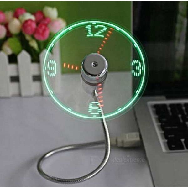 พัดลม พัดลมตั้งโต๊ะ Smart USB Clock พัดลมขนาดเล็ก LED Luminous Creative Mini Fan Student Office Computer Fan ของขวัญขนาดเล็ก