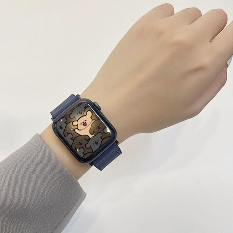 สายนาฬิกาข้อมือหนัง หัวเข็มขัดแม่เหล็ก สําหรับ Applewatch iwatch S9 SE Xs9 Xs9 Xs Xrb3.20M4
