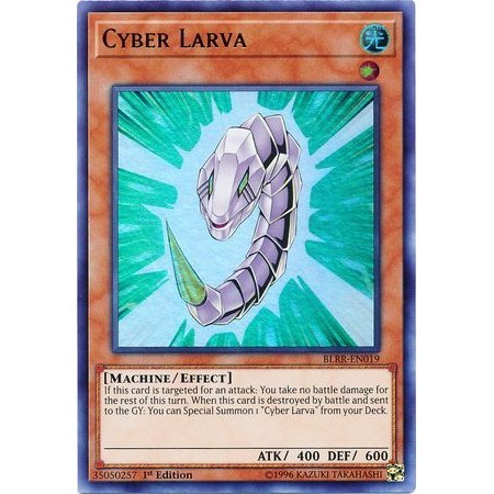 [ การ ์ ด Yugioh ของแท ้ ] Cyber Larva - BLRR-EN019 - Ultra Rare 1st Edition