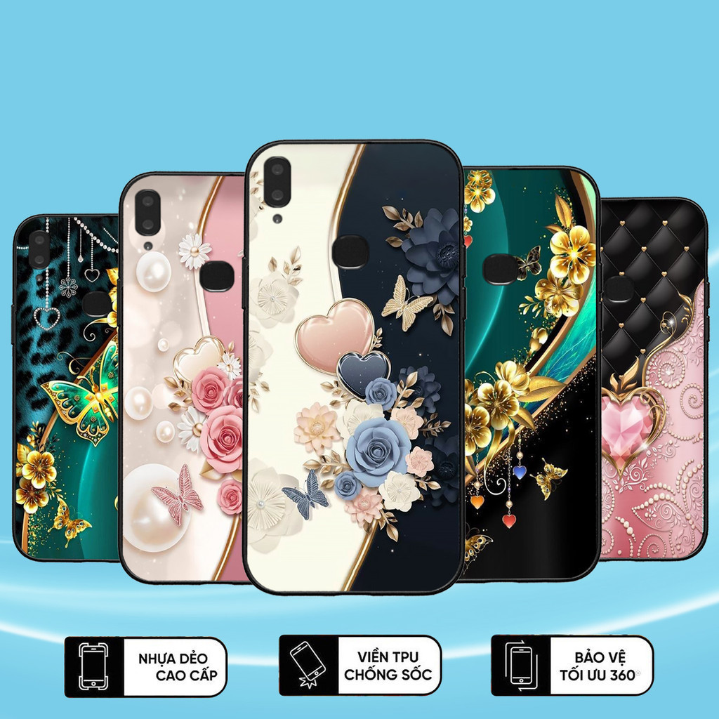 Vivo V9, V9 Youth เคสยืดหยุ่นพิมพ์ลายดอกไม้หรูหราอ่อนโยน