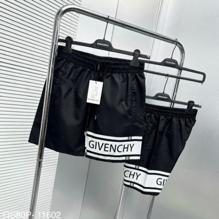 89 GVC กางเกงขาสั้นผู้ชายลมสีดําแถบสีขาวพิมพ์ตัวอักษร LoGo รอบต้นขาเอวยางยืด กางเกงชายหาดขาสั้น 20