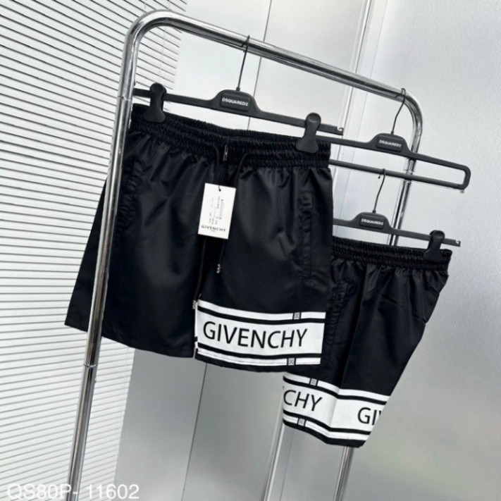 89 GVC กางเกงขาสั้นผู้ชายลมสีดําแถบสีขาวพิมพ์ตัวอักษร LoGo รอบต้นขาเอวยางยืด กางเกงชายหาดขาสั้น 20