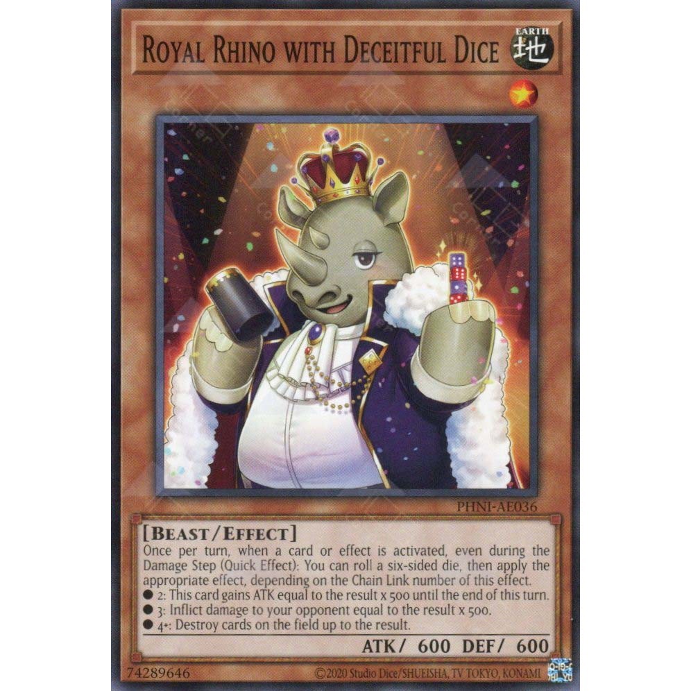 [ การ์ด Yugioh ของแท้ ] PHNI-AE036 Royal Rhino with Deceitful Dice - ทั่วไป