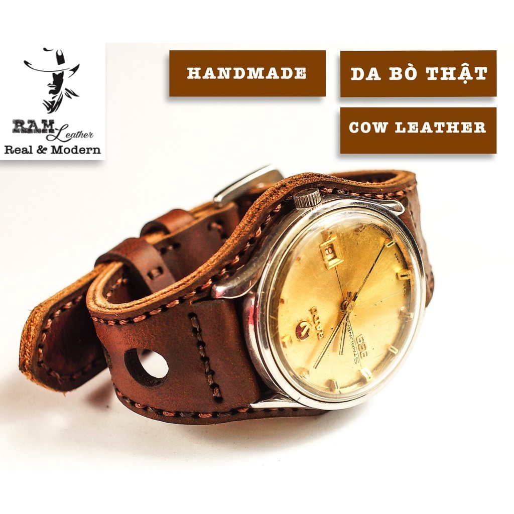 Handmade RAM สายนาฬิกาหนังแท้หนังสําหรับ RADO Super Durable Cowhide (20 มม.)