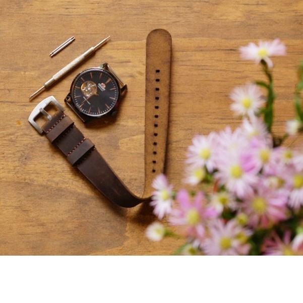 Handmade RAM Leather Nato Military Watch Strap Super Durable Brown Cowhide 18mm, 20mm, 22mm, Casio 1200, iwatch AW