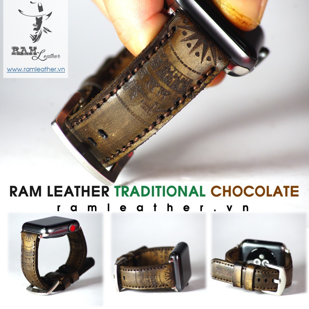 Vegtan Cowhide Chocolate Drum Watch Strap - หนังวัวแท ้ ทนทาน ขนาด 22mm, 21mm, 20mm, 19mm, 18mm, AW, Casio 1200