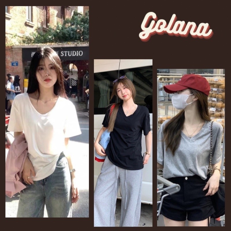 BASIC เสื้อยืดสีพื้น คอวี ผ้าฝ้ายดูดซับเหงื่อ 250gsm (มีไซส์ใหญ่) – โปรปัง