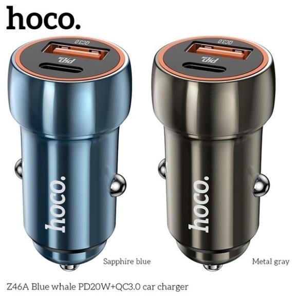 HOCO Z46A PD20W / QC 3.0 ที่ชาร์จในรถยนต์ 2 พอร์ต USB และ TYPE-C ของแท้