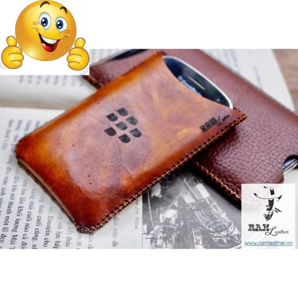BLACKBERRY LEATHER CASE VEGTAN BRIGHT BROWN 9900/Q10 - หนังแท้ RAM