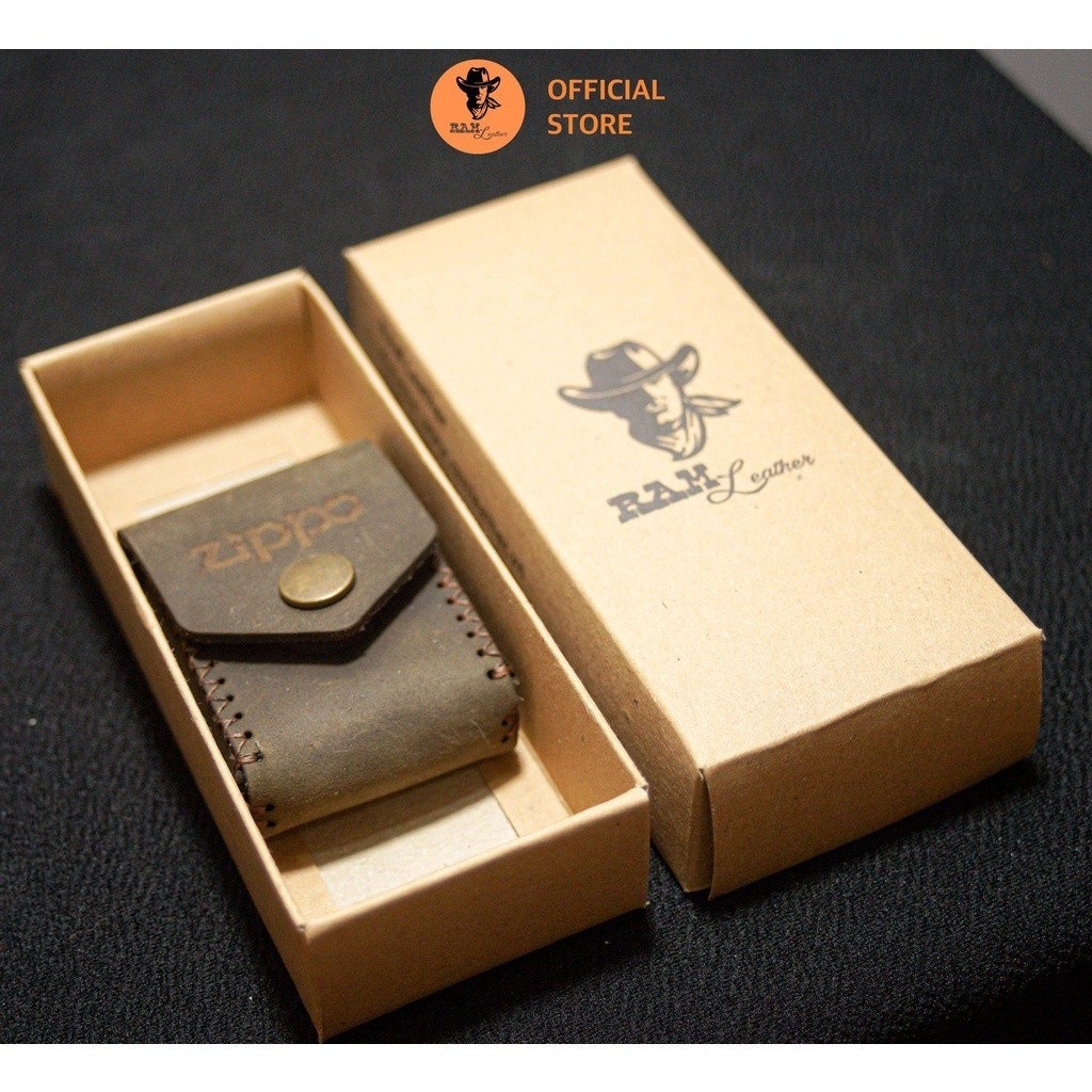 เคสหนัง Zip-po สีน้ําตาลเข้ม - RAM