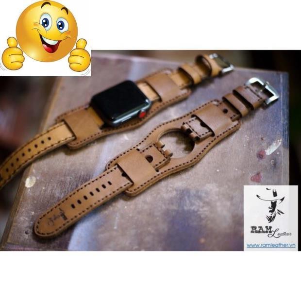 COW LEATHER WATCH STRAP แท้ RAM BUNDSTRAP B2+ PEBBLE MILK GOLD - หนังแท้ RAM