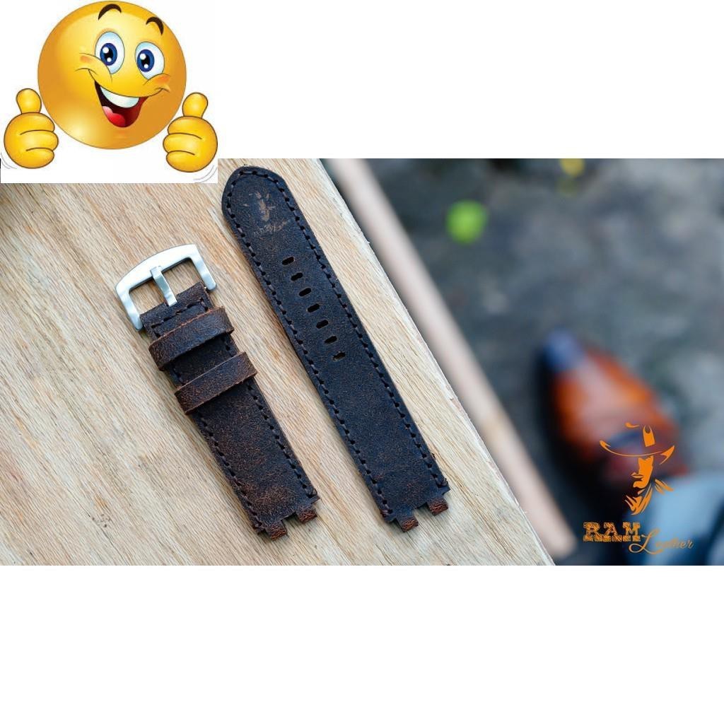 PEBBLE STEEL WATCH STRAP คุณภาพสูง GRAINED COW LEATHER.