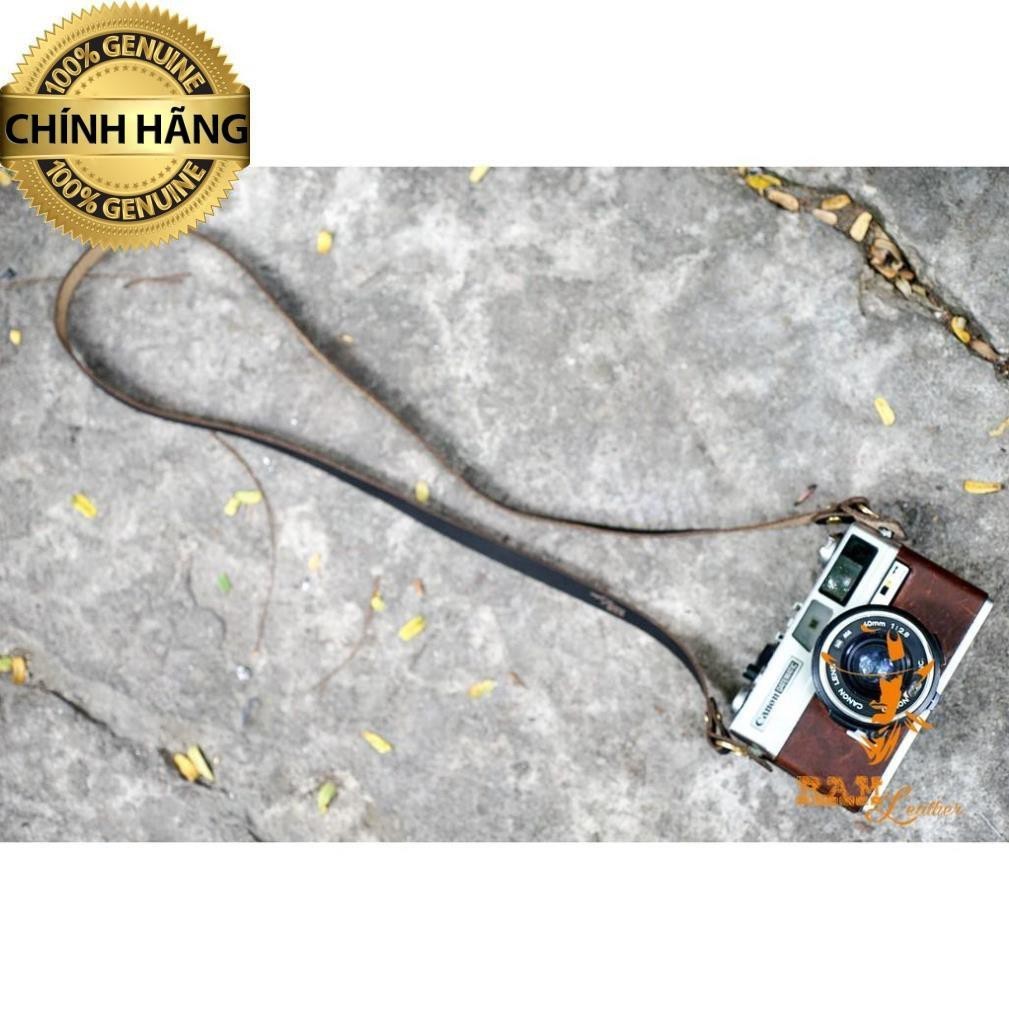 VINTAGE BLACK COW LEATHER CAMERA STRAP – RM A2 BLACK.