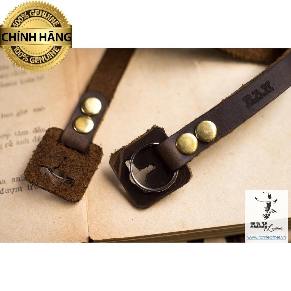 EXTREMELY VINTAGE WAXED COW LEATHER CAMERA STRAP - RM A2 SN - หนังแท้ REAME
