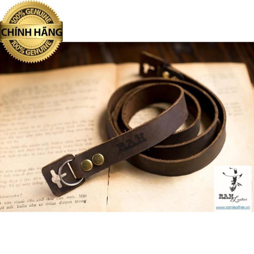 EXTREMELY VINTAGE WAXED COW LEATHER CAMERA STRAP - RM A22SN - หนังแท้ RM