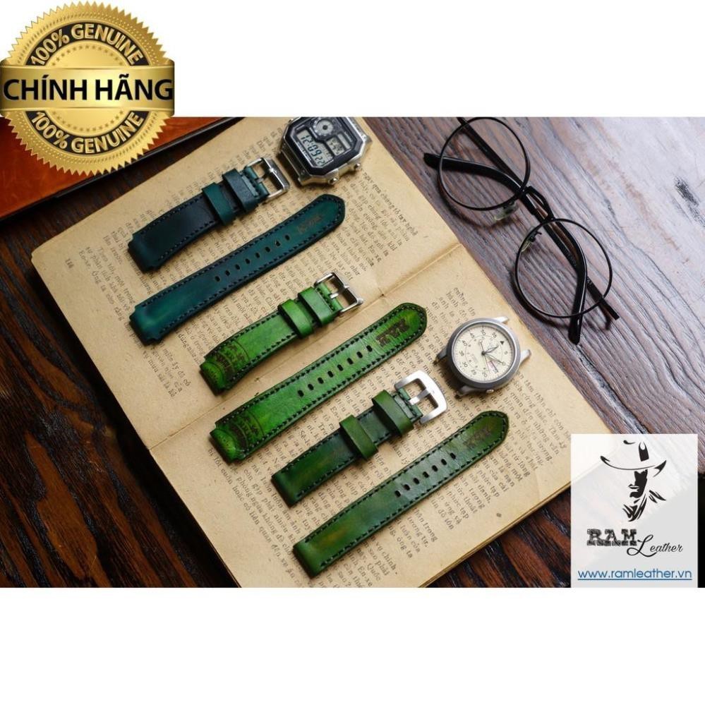 WATCH STRAP - GREEN COW LEATHER - RM CLASSIC 1973 - GENUINE RM.