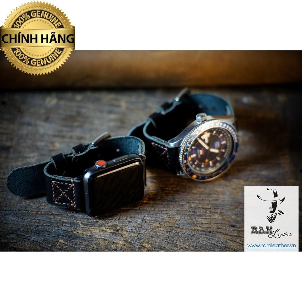 ของแท้ COW LEATHER WATCH STRAP - RM SIMPLE X BLACK - RM - ALL SIZES 18,20,22,CASIO,WATCH STRAP.