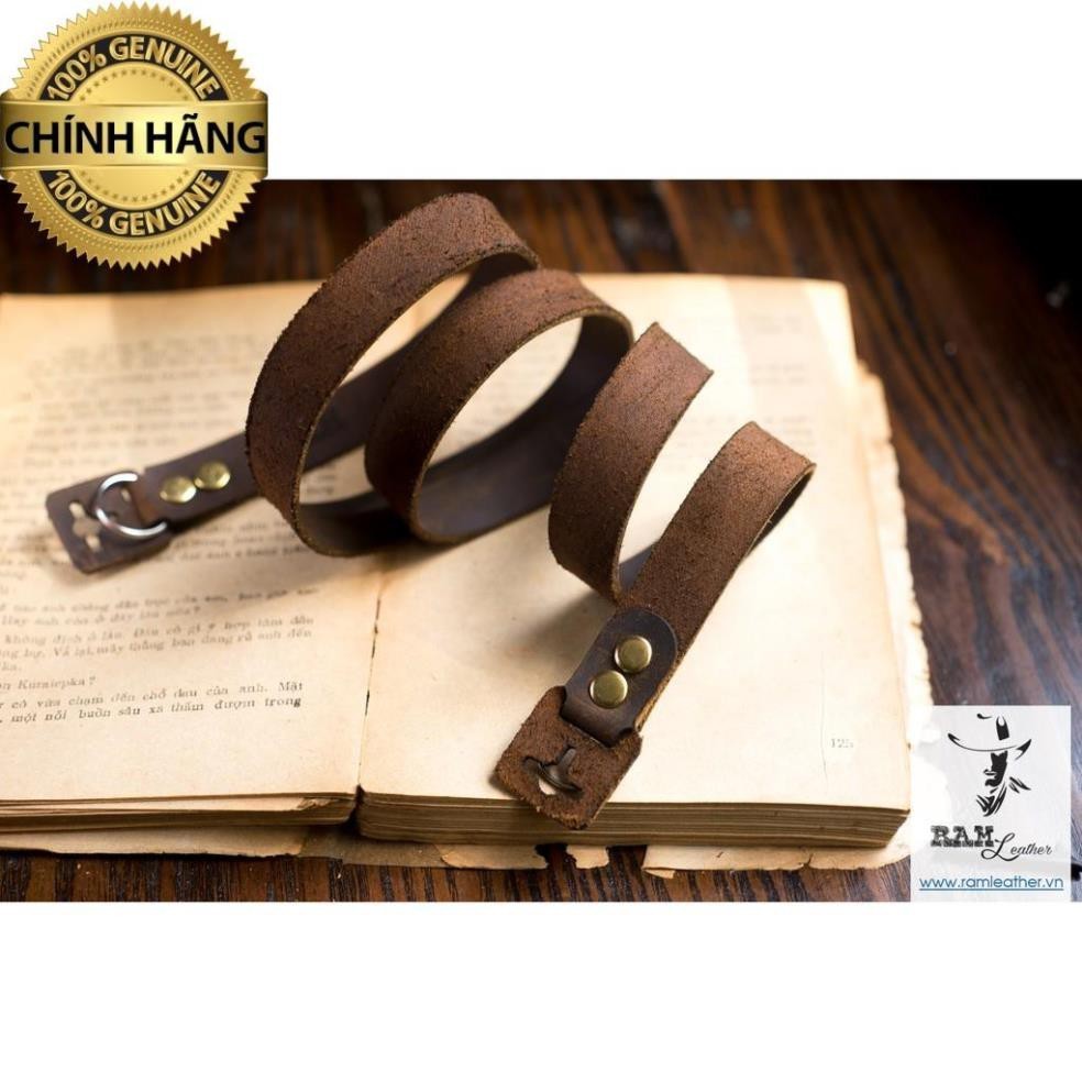 EXTREMELY VINTAGE WAXED COW LEATHER CAMERA STRAP - RM A22SN - GENUINE RM.