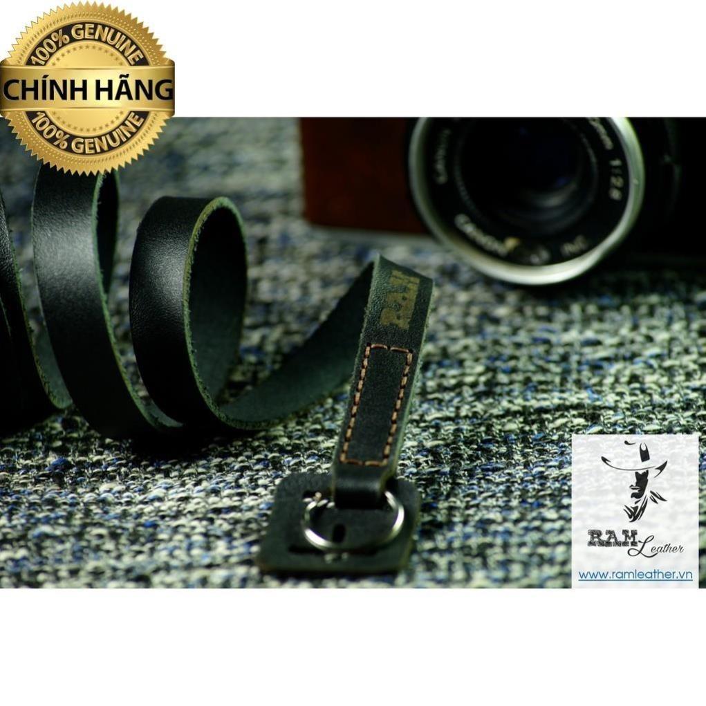 VINTAGE BLACK COW LEATHER CAMERA STRAP – RM A2 BLACK.