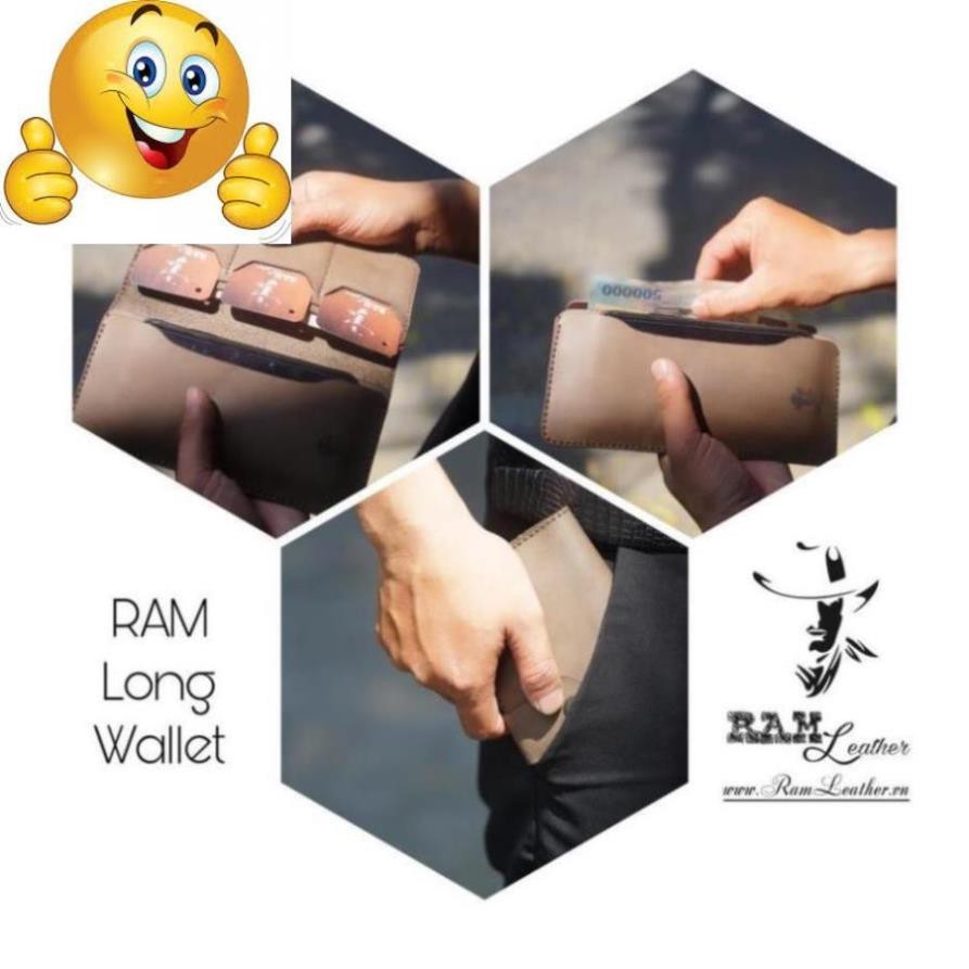 กระเป๋าสตางค์หนังแท้ GRAY COW - GENUINE RM