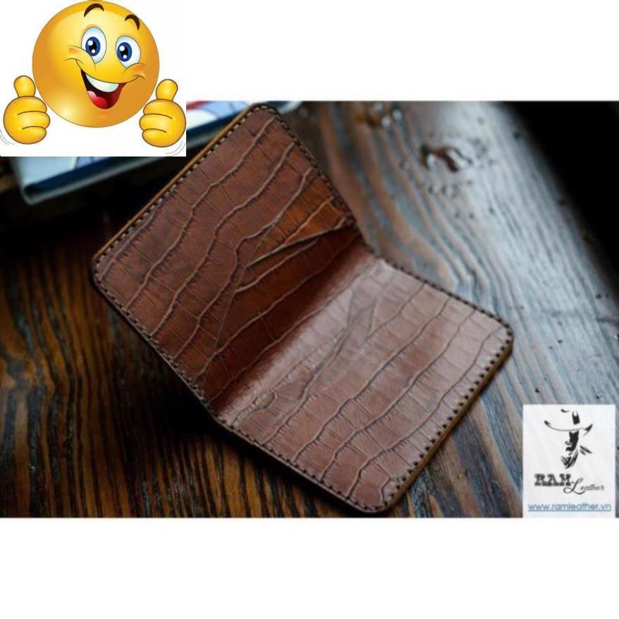 RM Vertical GREEN BRONZE DRUM กระเป๋าสตางค์หนัง COW ของแท้