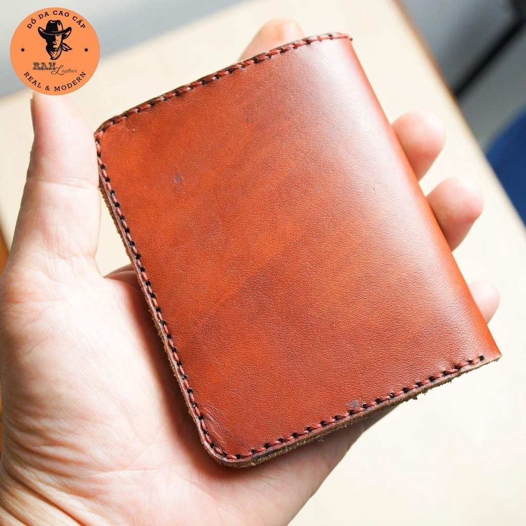 RM One กระเป๋าสตางค์หนังวัว vegatan สีน้ําตาล - RM