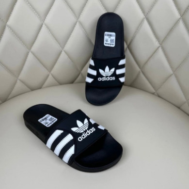 Das รองเท้าแตะ adidas Black and White Mix, adidas 2024 รองเท้าแตะรัดส้น, รองเท้าแตะหนังสีดําและสีขาว