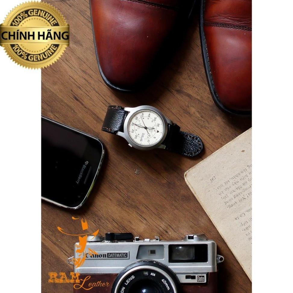 สายนาฬิกาหนังวัวแท้สําหรับ Seiko 5 / Casio AE 1200 WHD / Casio AE 1200 WH / Casio 1200WHD / 1000W / 