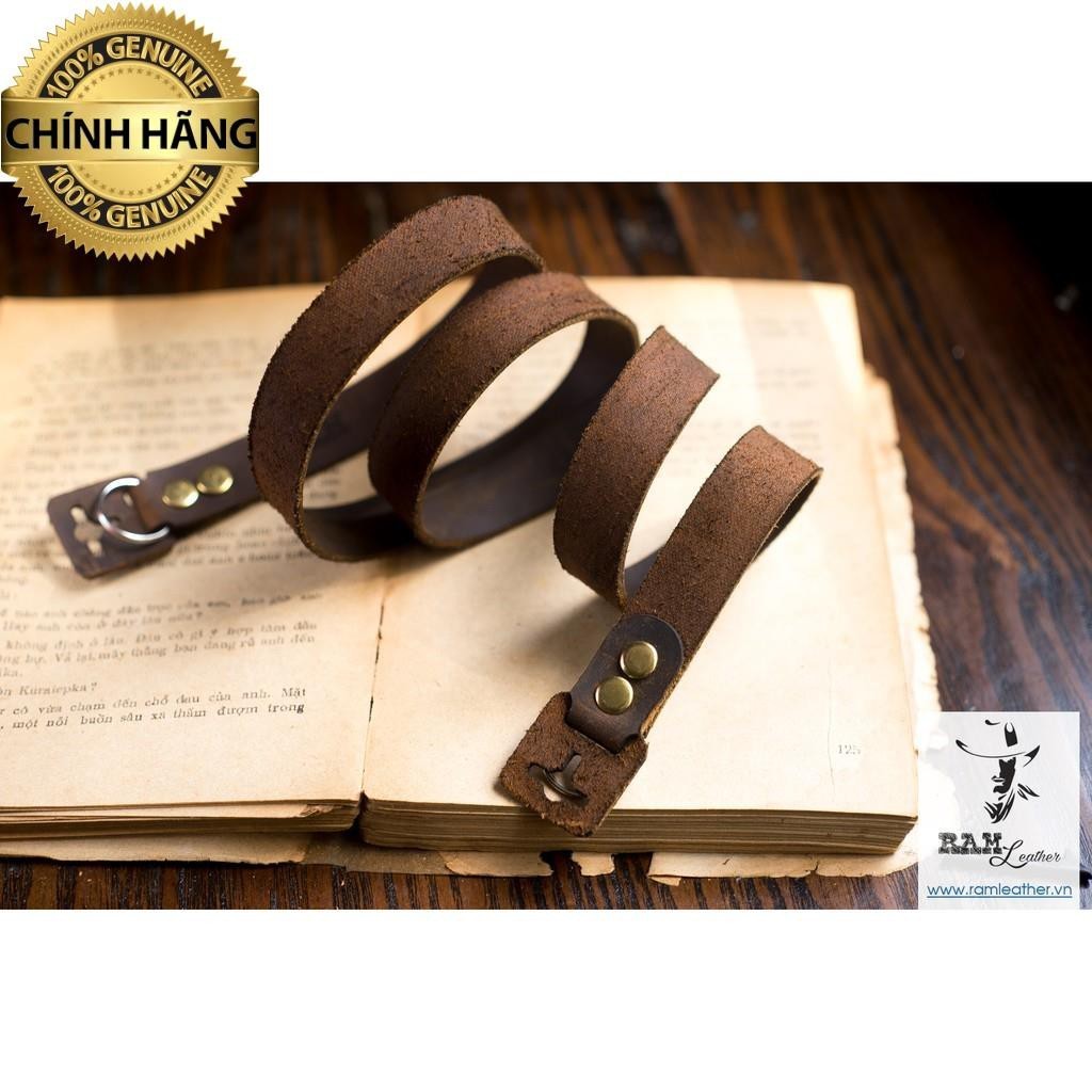 EXTREMELY VINTAGE WAXED COW LEATHER CAMERA STRAP - REAM A22 SN - หนัง BAM ของแท้