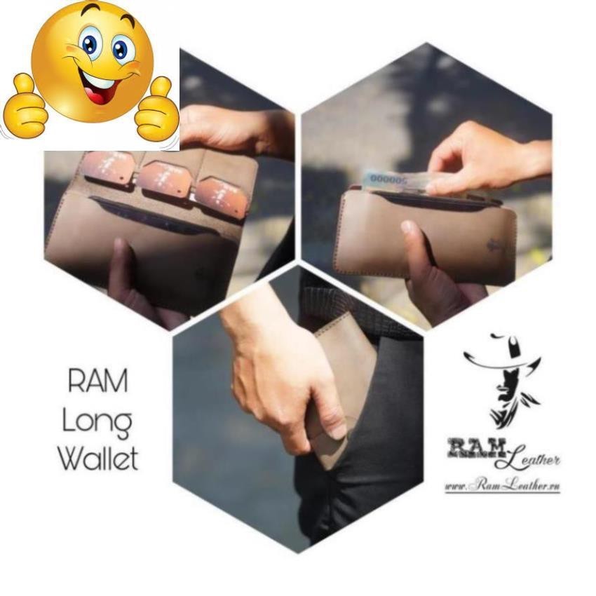 กระเป๋าสตางค์หนัง GRAY COW ของแท้ - หนังแท้ RM