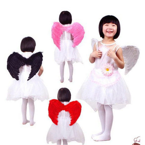 ขาว/ดํา/แดง ANGEL WINGS COSPLAY HALLOWEEN FESTIVAL COSTUME