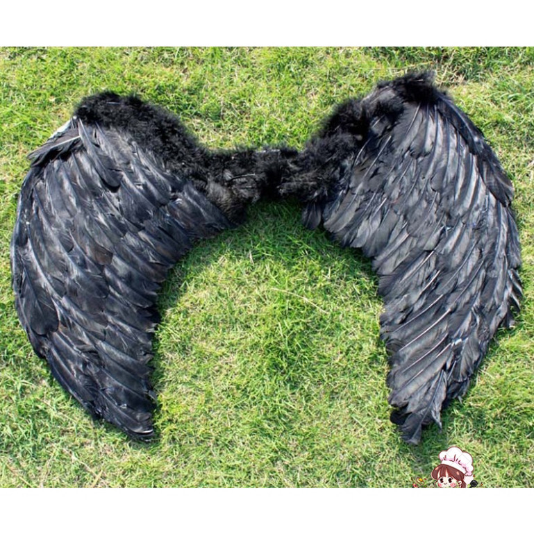 (สลัก) WHITE/BLACK//PINK ANGEL WINGS COSPLAY HALLOWEEN FESTIVAL COSTUME
