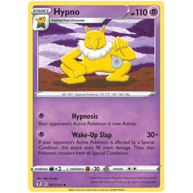 การ์ดโปเกมอน - Hypno [U] [062/203] [Evolving Skies]