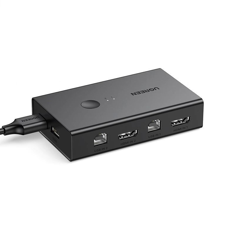 Ugreen 15166 60Hz 5M แปลง CPU 2 ตัว เป็น 1 พอร์ต HDMI KVM Switch USB พร้อมสาย USB-B รองรับปุ่มลัด cm
