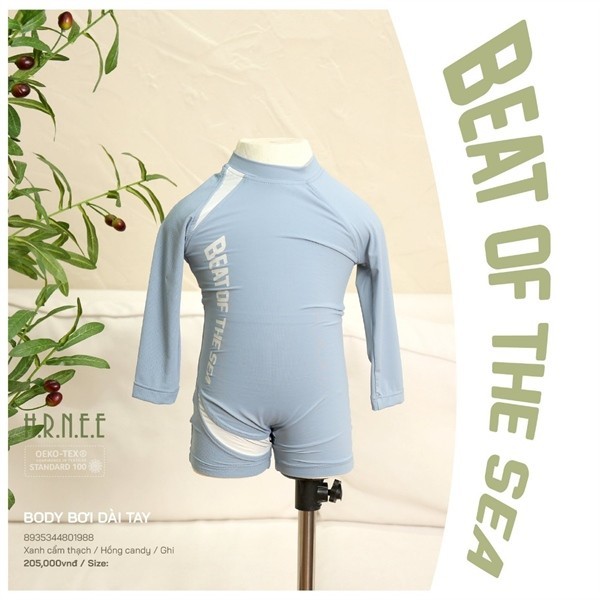 HR074 - 12M/4Y Beat of the sea Long Swimming Body Sky Blue