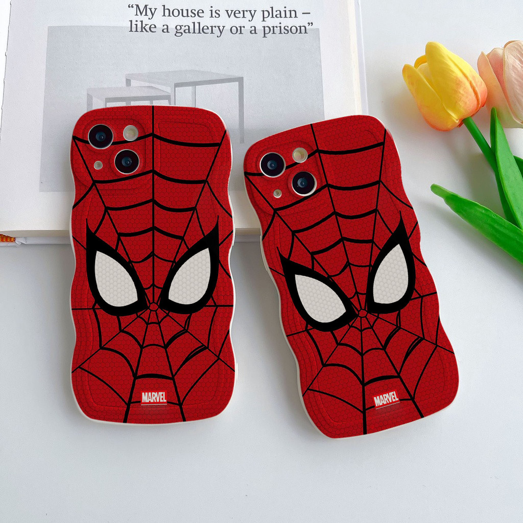 เคส iPhone กันกระแทกแมงมุมสีแดงสําหรับ iPhone x/xs 12promax 13x 11 12 11pro xsmax 6/6s 14 plus 15pro