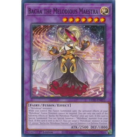 [ การ์ด Yugioh ของแท้ ] Bacha the Melodous Maestra - LEDE-EN035 - ฉบับทั่วไป 1