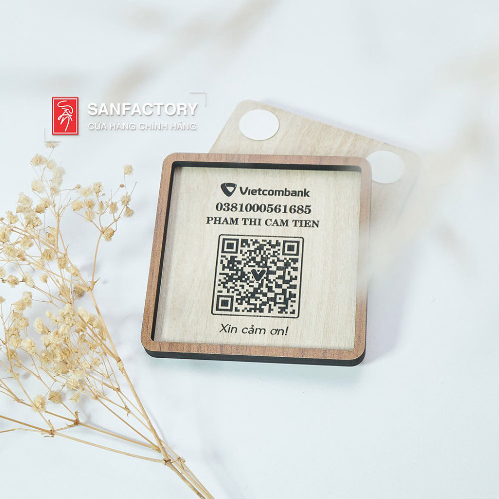 [2h Express] [SAN-QR07] บอร์ดรหัส QR สําหรับสแกนการชําระเงินธนาคาร เชื่อมต่อ wifi สวยงามสําหรับเดสก์