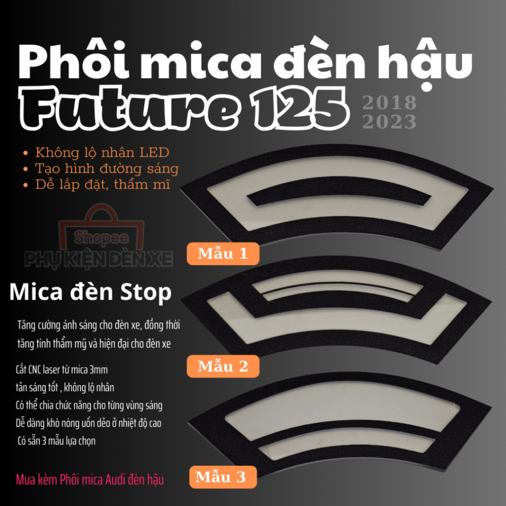 บิลเล็ต LED ด้านหลัง Audi สําหรับ Future125 LED, เครื่องกระจายแสง Mica 8 มม. (ป้องกันการงอ)