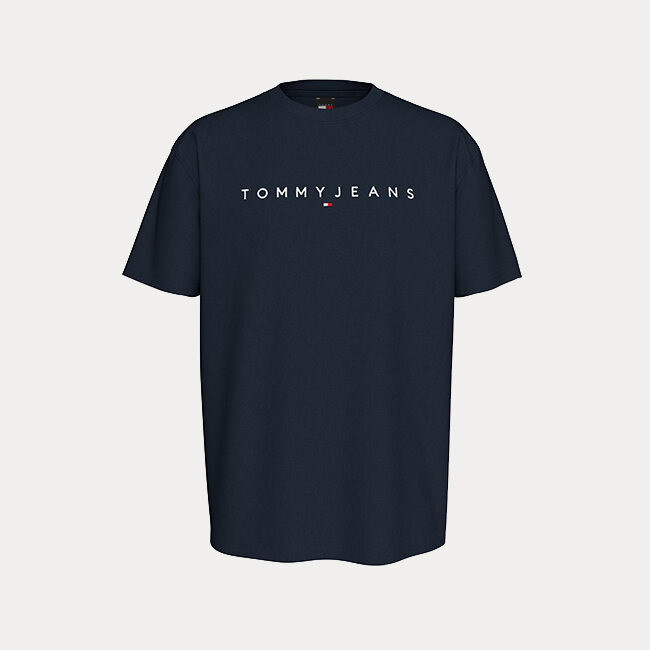 TOMMY HILFIGER - เสื้อยืดแขนสั้นผู้ชาย Tjm Reg Linear Logo Tee Ext DM0DM17993C1G