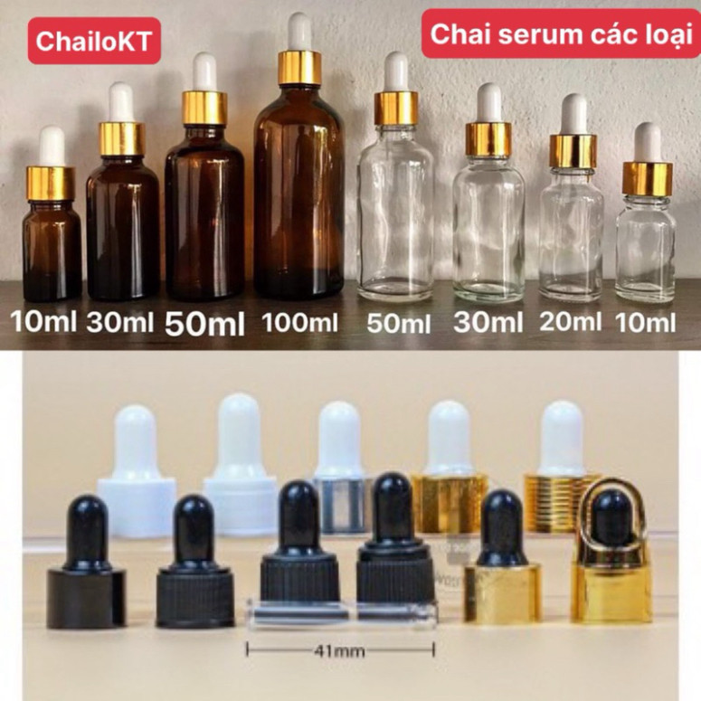 ขวดเซรั่ม (SET 10 SP) 5ml 10ml 15ml 20ml พร้อมห่วงสีดํา (ขวดรีฟิล)