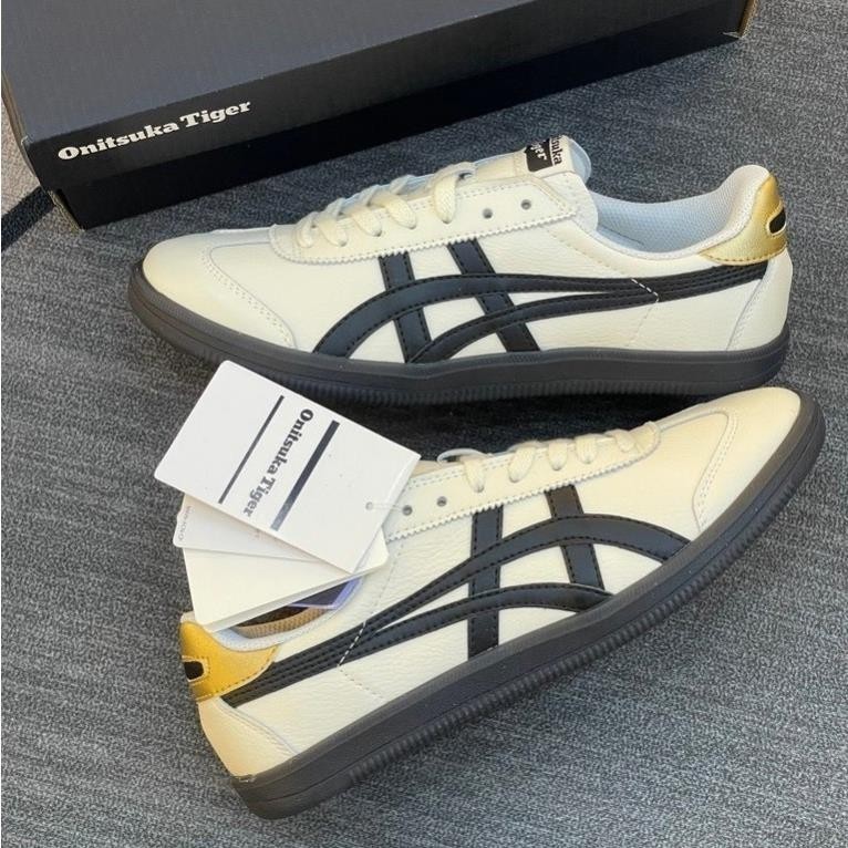 Onitsuka Tiger Tokuten รองเท้าผ้าใบส้นสีเหลืองสีดําและสีขาวคุณภาพสูงขนาดเต็มสําหรับผู้ชายและผู้หญิง