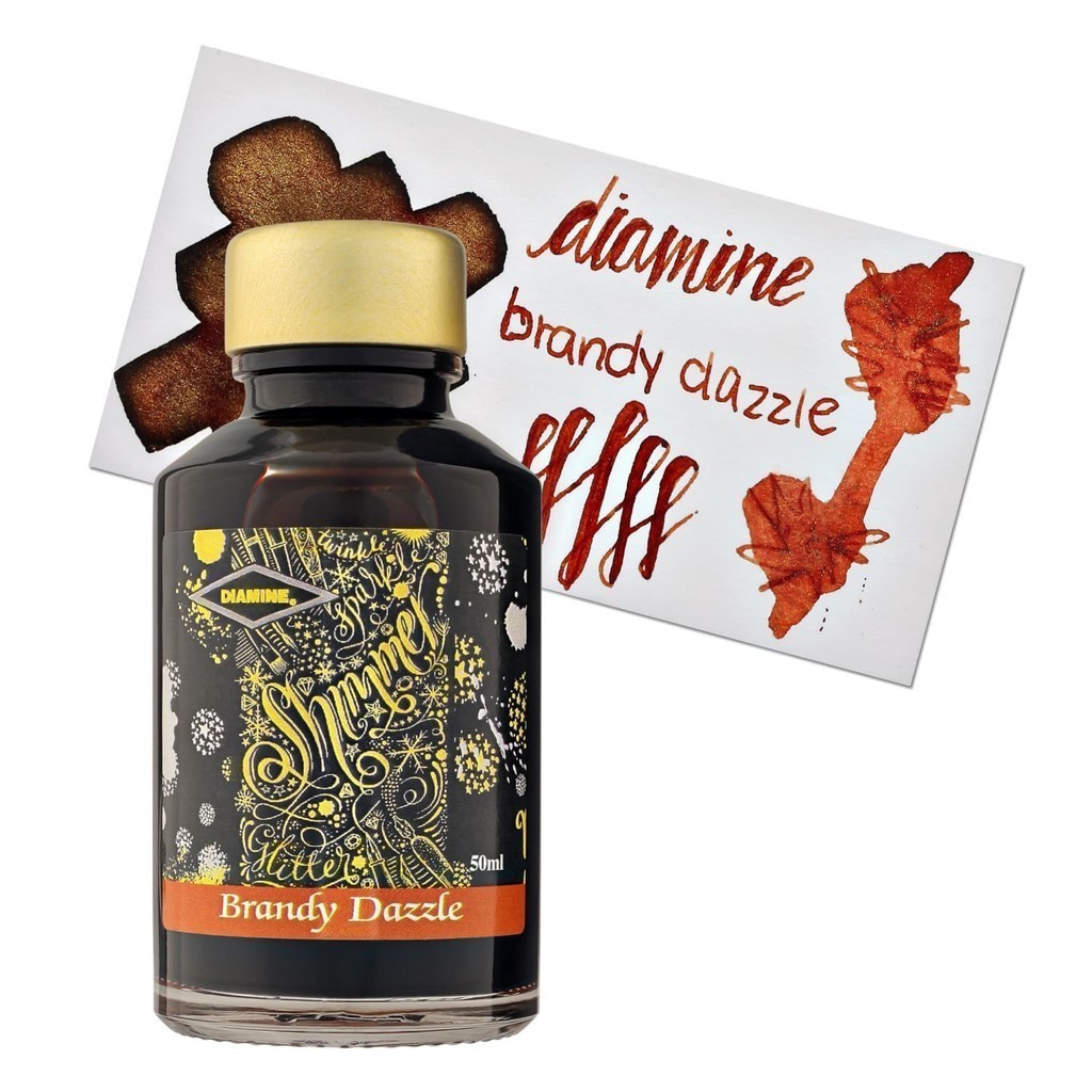 ขวดหมึกปากกาหมึกซึม British Diamine, ขวดหมึก Diamine Shimmer Brandy Dazzle 50ml