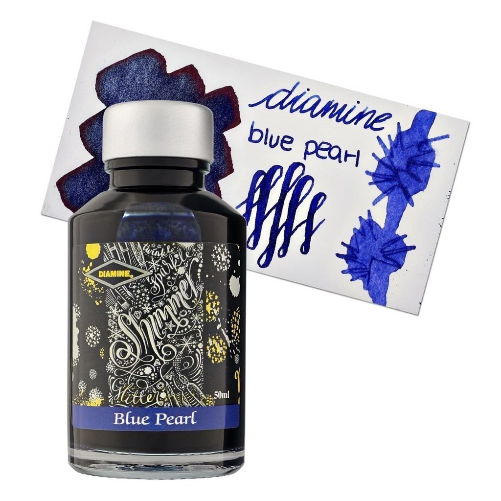 ขวดหมึกปากกาหมึกซึม British Diamine ขวดหมึกไข่มุกสีฟ้าชิมเมอร์ Diamine 50ml