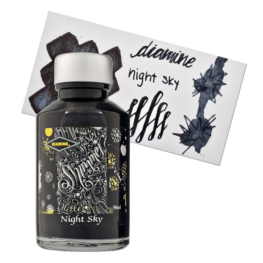 ขวดหมึกปากกาหมึกซึม British Diamine, ขวดหมึก Diamine Shimmer Night Sky 50ml