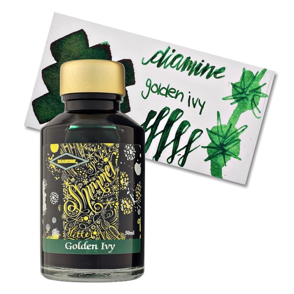 ขวดหมึกปากกาหมึกซึม British Diamine, ขวดหมึก Diamine Shimmer Golden Ivy 50ml