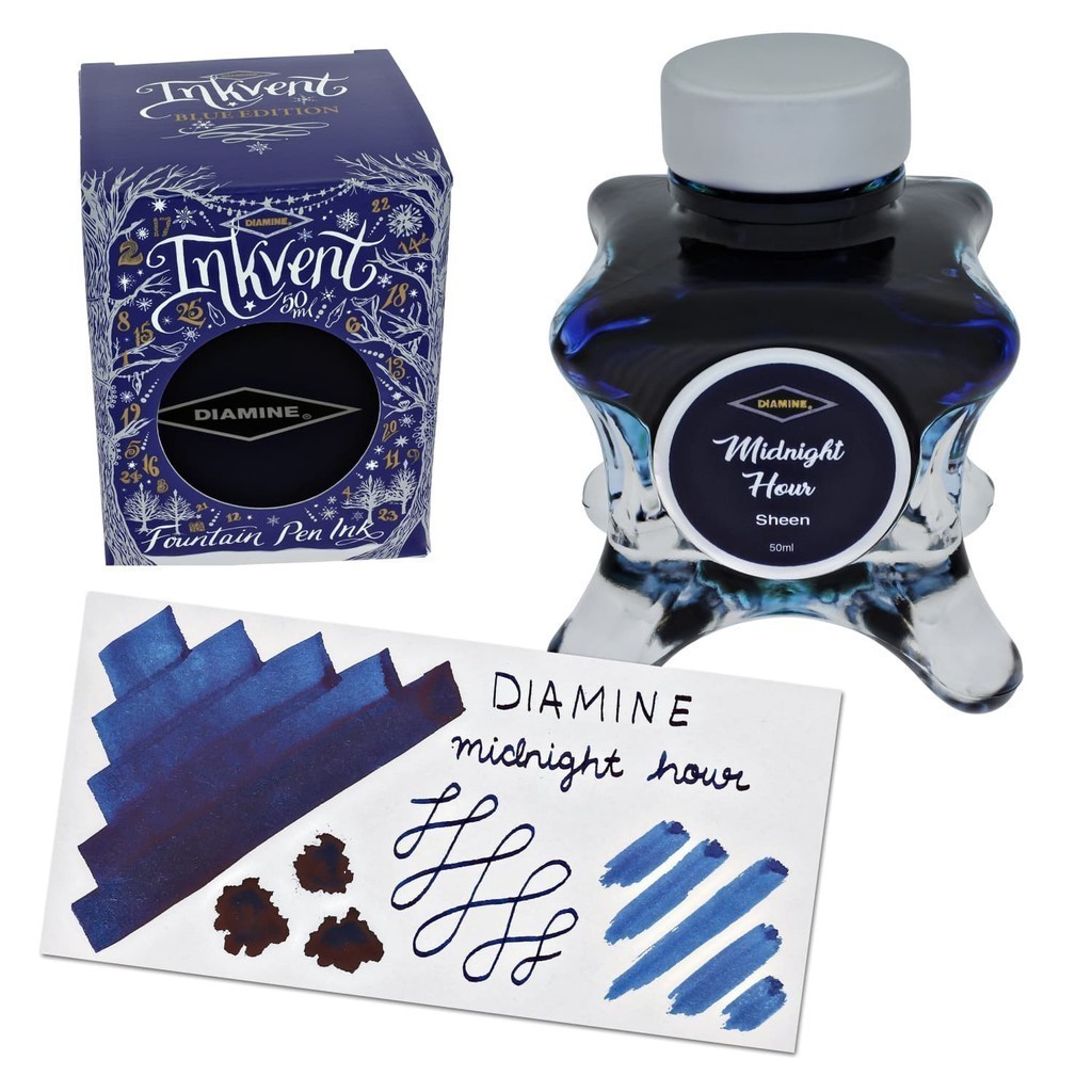 ขวดหมึกปากกาหมึกซึม Diamine UK, ขวดหมึก Sheen ของ Diamine Inkvent Blue Edition Midnight Hour Sheen 5
