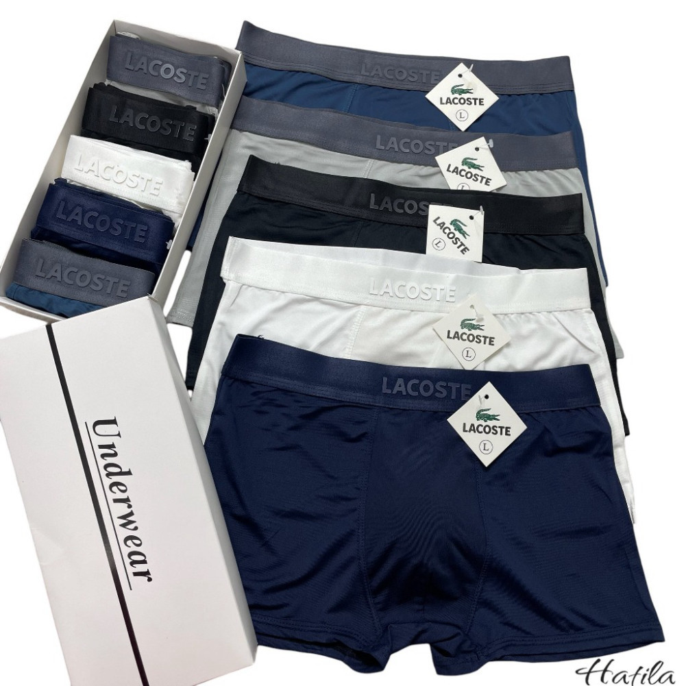 กางเกงขาสั้นผู้ชาย Lacote (COMBO 5C) กางเกงชั้นในชายยางยืดนุ่ม full size 38-92kg
