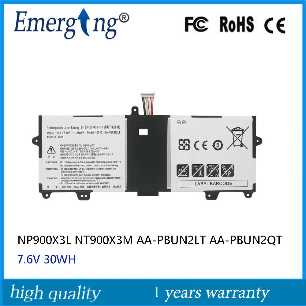 7.6V แบตเตอรี่30Wh AA-PBUN2LT AA-PBUN2QT สำหรับ Samsung ATIV Livro 9 NP900X3L 900X3L-K01 NT900X3M-K5