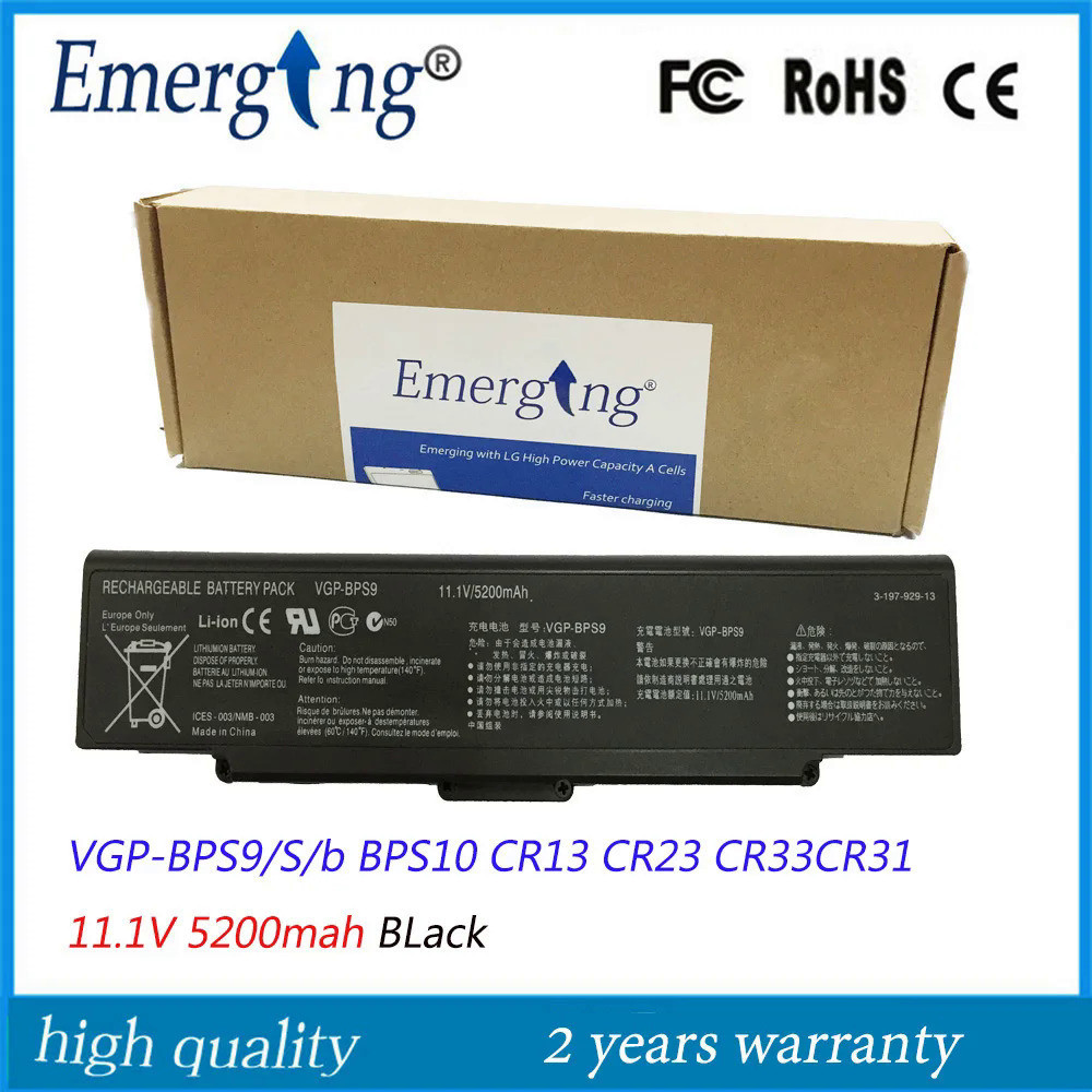 11.1โวลต์5200มิลลิแอมป์ชั่วโมงแบตเตอรี่แล็ปท็อปใหม่สำหรับ SONY VGP-BPS9 /S/b VGP-BPL9 BPS10 BPS9 CR2